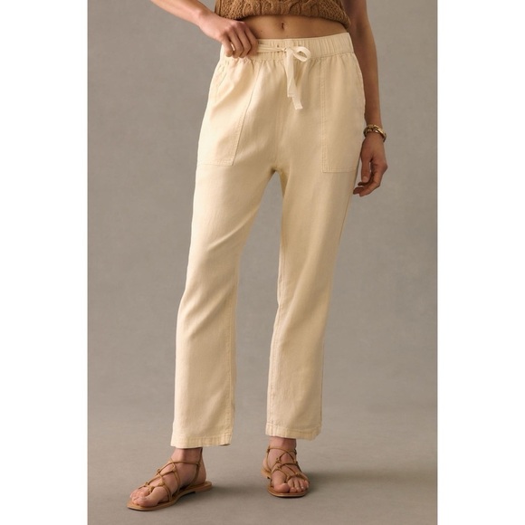 ANTHROPOLOGIE Pilcro Linen Drawstring Pants Cream NWT - Picture 8 of 8